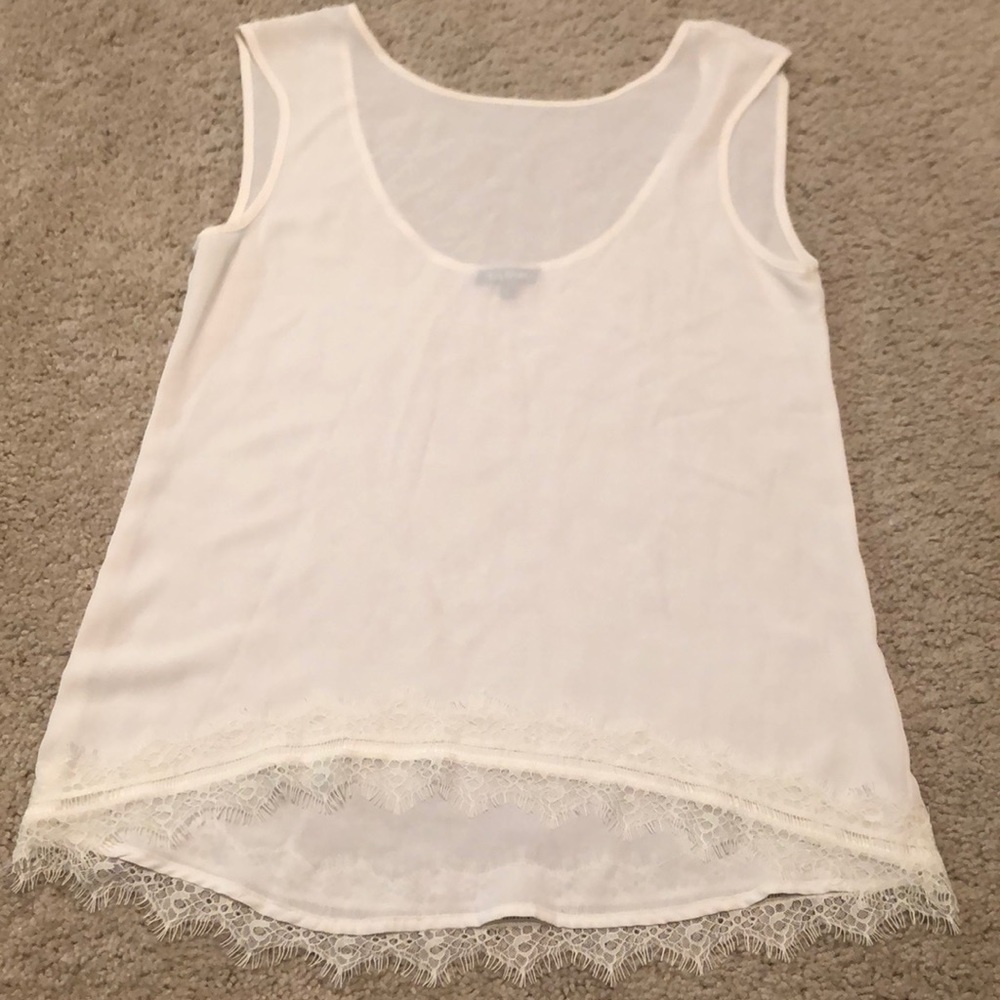 🌸Low back lace trim tunic tank top